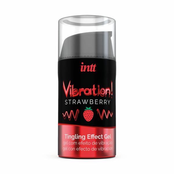 Рідкий вібратор Intt Vibration Strawberry (15 мл), густий гель, дуже смачний, діє до 30 хвилин 408 фото