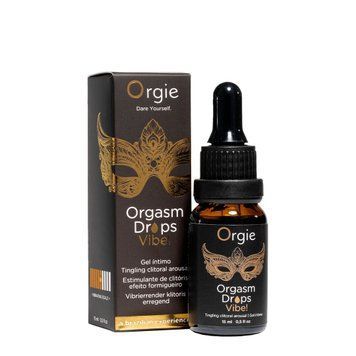 Збуджувальні краплі для клітора Orgie Orgasm Drops Vibe!, 15 мл, тепло-холод, ефект вібрації 184 фото