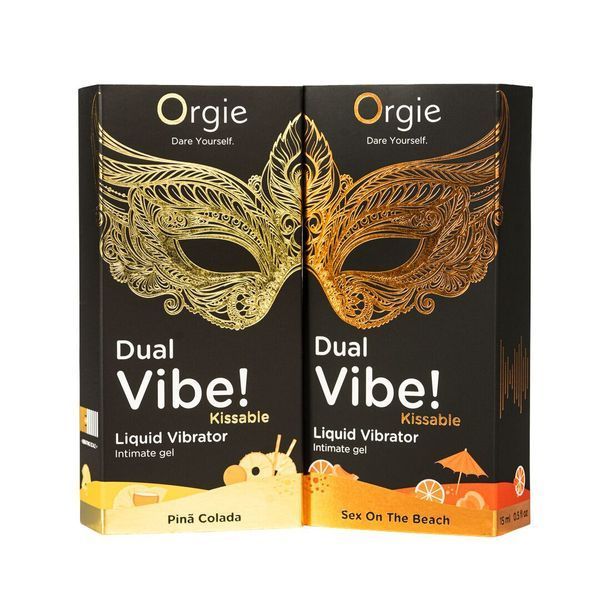 Рідкий вібратор Orgie Dual Vibe! Pina Colada Kissable Пінаколада Liquid Vibrator, 15 мл 325 фото