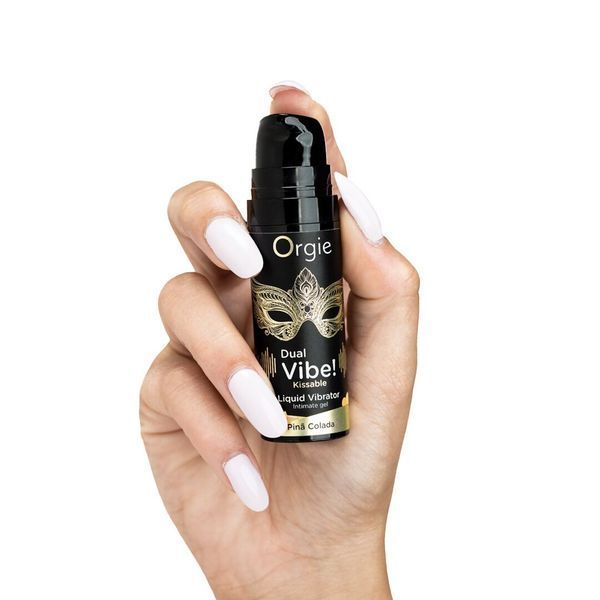 Рідкий вібратор Orgie Dual Vibe! Pina Colada Kissable Пінаколада Liquid Vibrator, 15 мл 325 фото