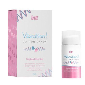 Рідкий вібратор Intt Vibration Cotton Candy солодка вата (15 мл), густий гель, дуже смачний, діє до 30 хвилин 409 фото