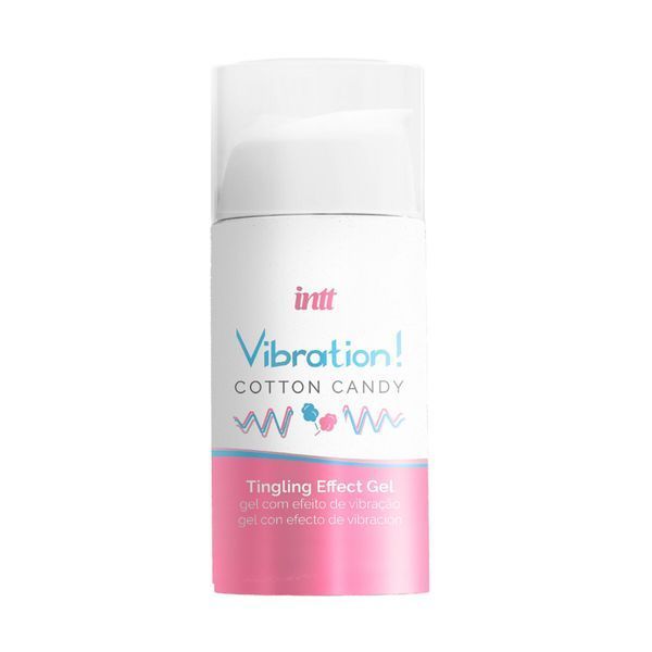Рідкий вібратор Intt Vibration Cotton Candy солодка вата (15 мл), густий гель, дуже смачний, діє до 30 хвилин 409 фото