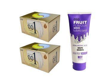 OLO Ice durable пролонгуючі 20 шт + лубрикант Olo Fruit зі смаками 120 мл. 4135 фото
